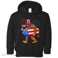 4th Of July Bigfoot American Flag Fireworks Sasquatch Toddler Hoodie thumb 0