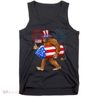 4th Of July Bigfoot American Flag Fireworks Sasquatch Tank Top thumb 0