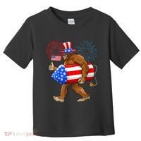 4th Of July Bigfoot American Flag Fireworks Sasquatch Toddler T-Shirt thumb 0