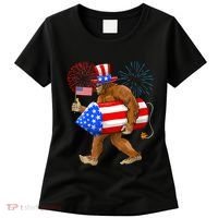 4th Of July Bigfoot American Flag Fireworks Sasquatch Women's T-Shirt thumb 0