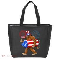 4th Of July Bigfoot American Flag Fireworks Sasquatch Tote Bag thumb 0