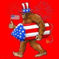 4th Of July Bigfoot American Flag Fireworks Sasquatch Santa Hat thumb 1