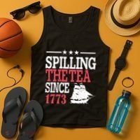 4th Of July Spilling The Tea Since 1773 Tank Top thumb 4
