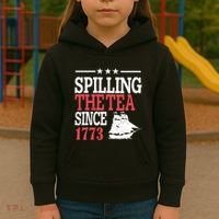 4th Of July Spilling The Tea Since 1773 Kids Hoodie thumb 3