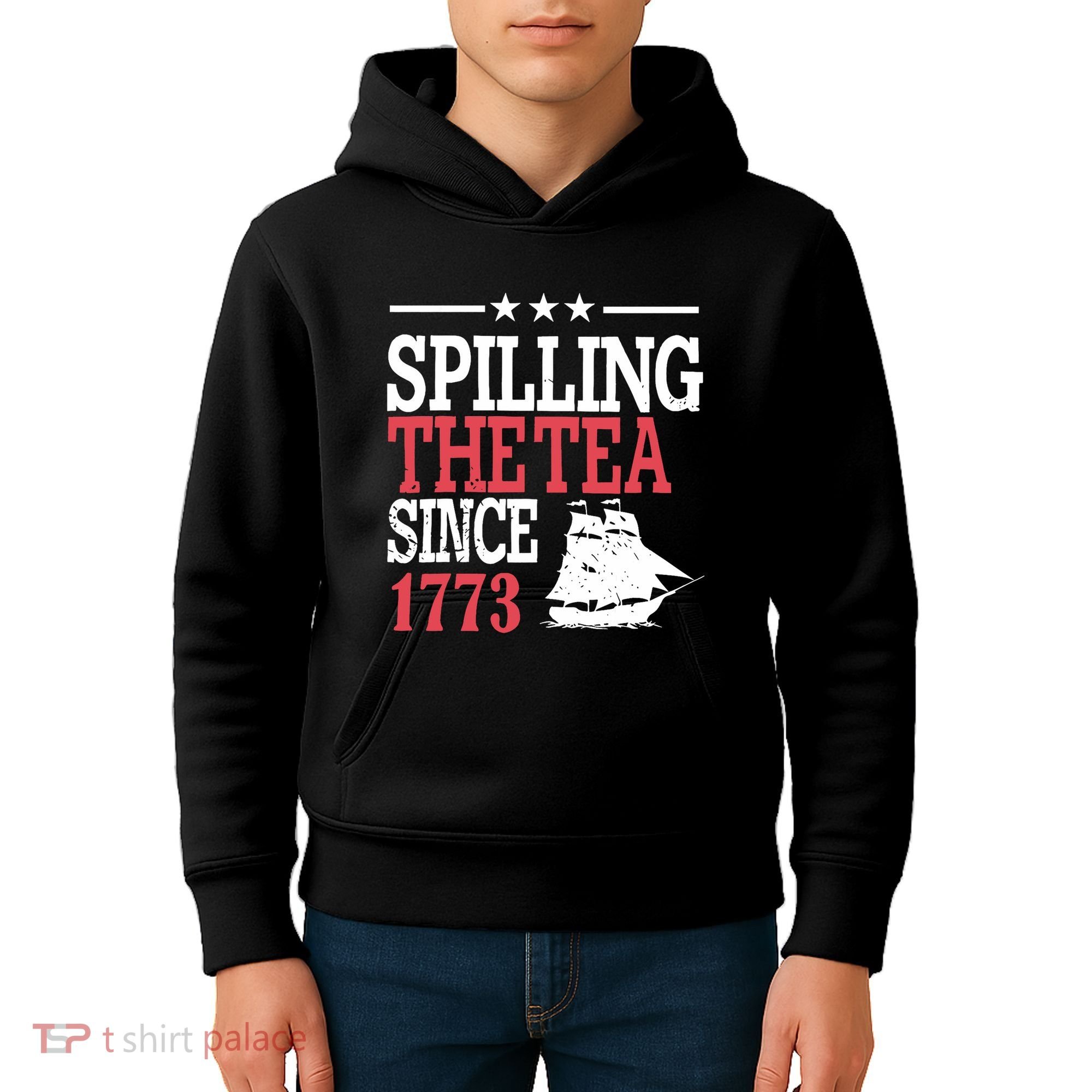 4th Of July Spilling The Tea Since 1773 Kids Hoodie