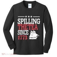 4th Of July Spilling The Tea Since 1773 Kids Long Sleeve Shirt thumb 0