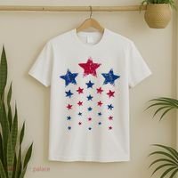 4th of July  Cute USA Patriotic Stars T-Shirt thumb 2