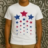 4th of July  Cute USA Patriotic Stars T-Shirt thumb 3