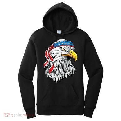 4th Of July Patriotic Eagle American Flag Women's Hoodie