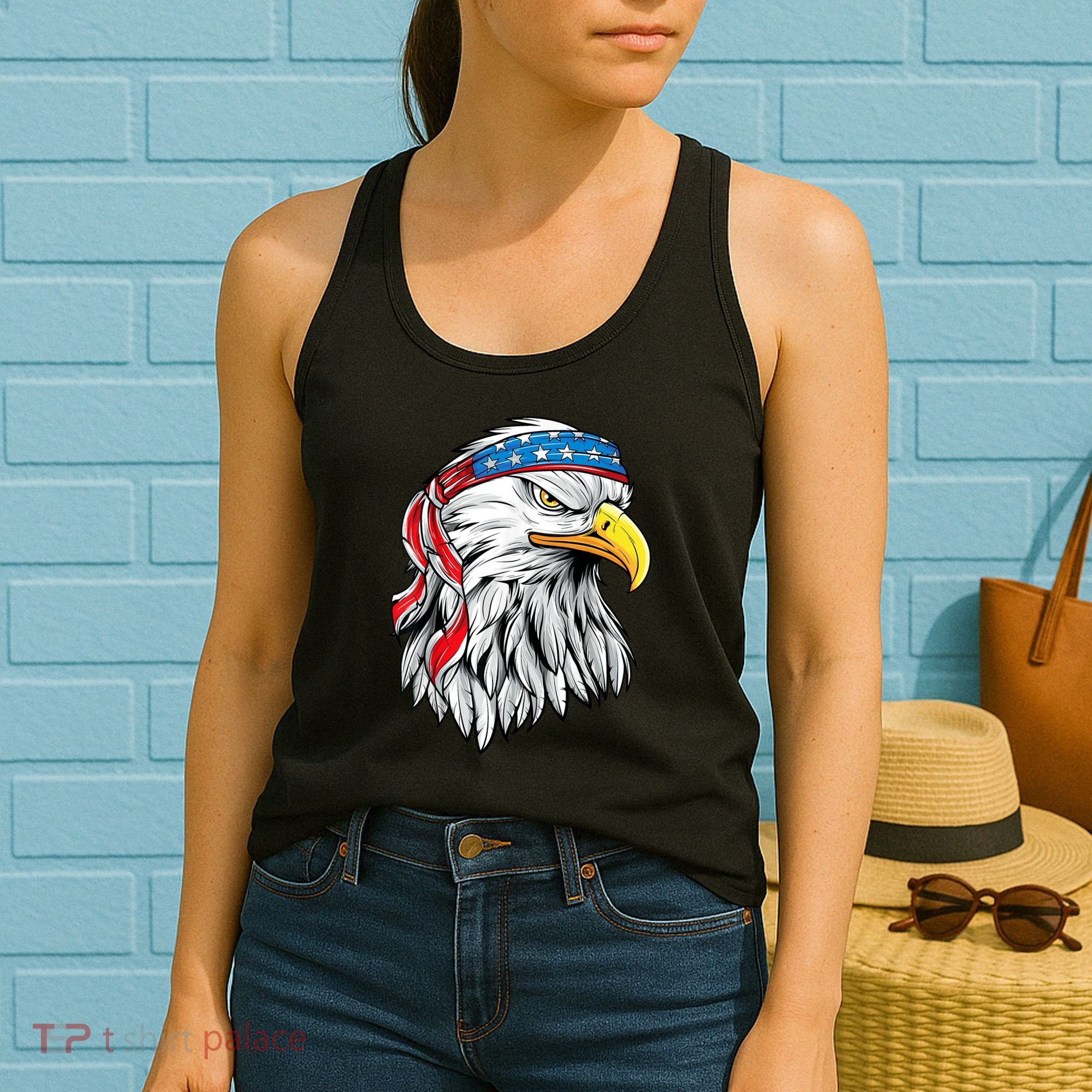 4th Of July Patriotic Eagle American Flag Women's Tank Top