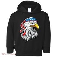 4th Of July Patriotic Eagle American Flag Toddler Hoodie thumb 0