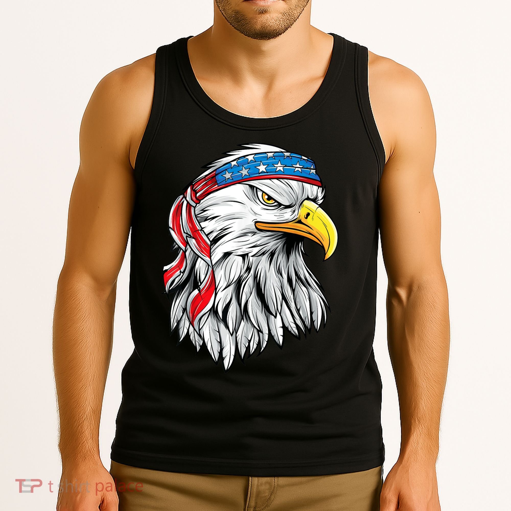4th Of July Patriotic Eagle American Flag Tank Top