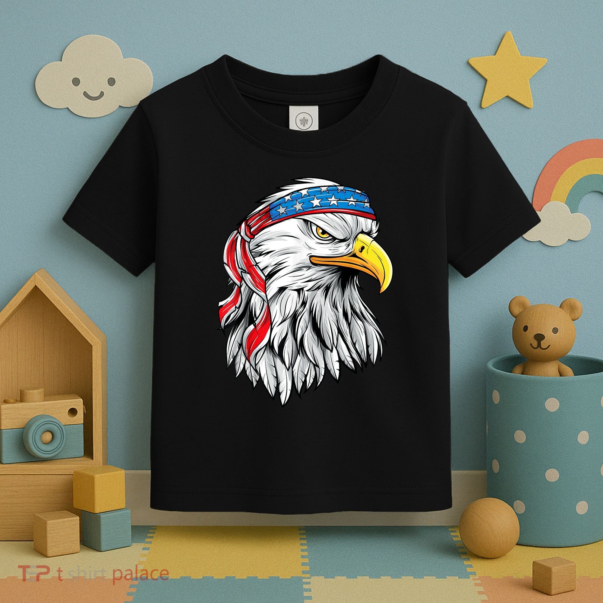 4th Of July Patriotic Eagle American Flag Toddler T-Shirt