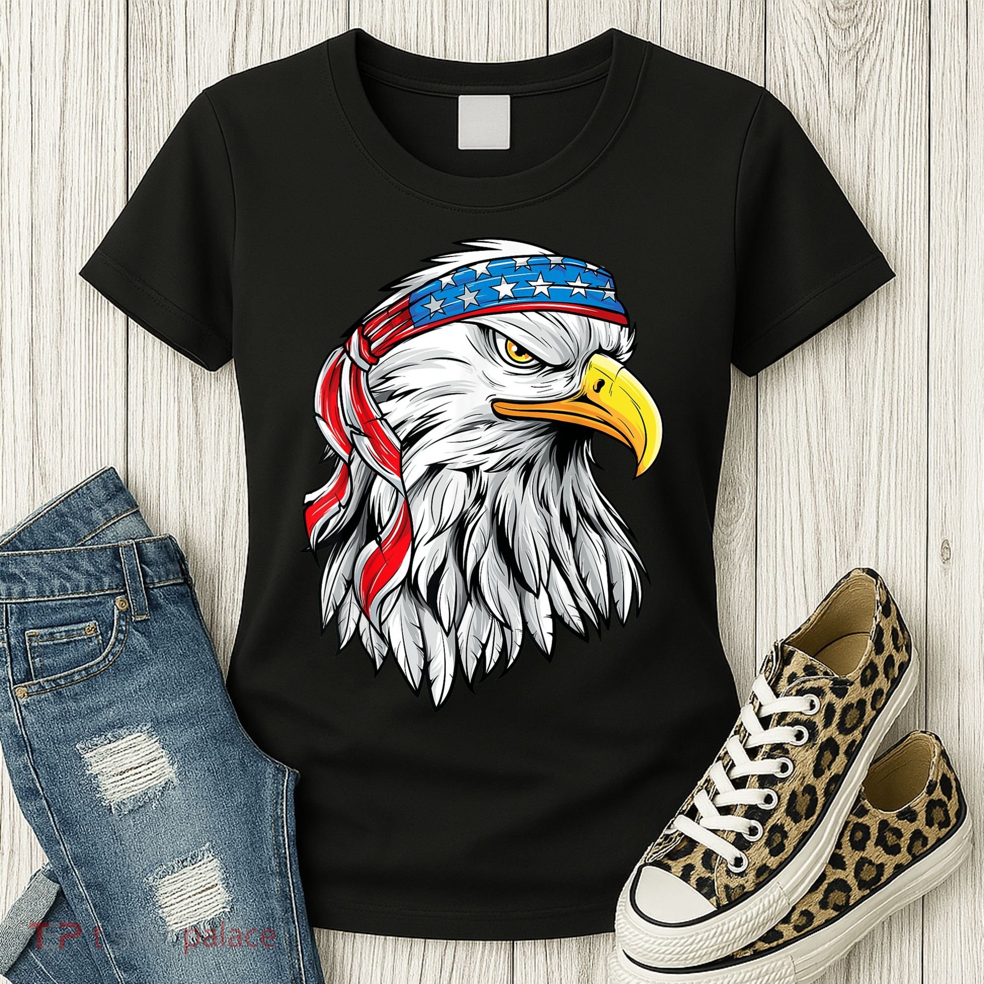 4th Of July Patriotic Eagle American Flag Women's T-Shirt