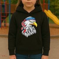 4th Of July Patriotic Eagle American Flag Kids Hoodie thumb 3