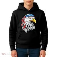 4th Of July Patriotic Eagle American Flag Kids Hoodie thumb 4