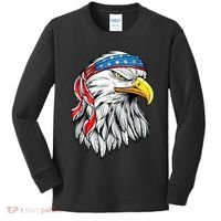 4th Of July Patriotic Eagle American Flag Kids Long Sleeve Shirt thumb 0