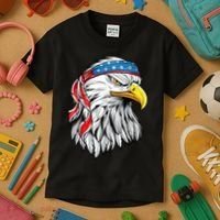 4th Of July Patriotic Eagle American Flag Kids T-Shirt thumb 3