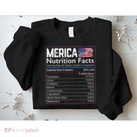 4th of July Proud American Merica Nutrition Facts Sweatshirt thumb 2