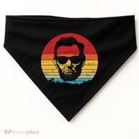 4th of July  Abe Abraham Lincoln Retro Sunset USA-Made Doggie Bandana thumb 0