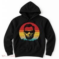 4th of July  Abe Abraham Lincoln Retro Sunset Hoodie thumb 0