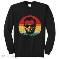 4th of July  Abe Abraham Lincoln Retro Sunset Sweatshirt thumb 0