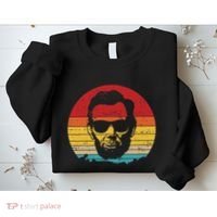 4th of July  Abe Abraham Lincoln Retro Sunset Sweatshirt thumb 2