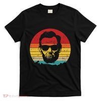 4th of July  Abe Abraham Lincoln Retro Sunset T-Shirt thumb 0