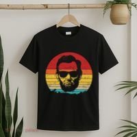 4th of July  Abe Abraham Lincoln Retro Sunset T-Shirt thumb 2