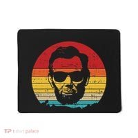 4th of July  Abe Abraham Lincoln Retro Sunset Mousepad thumb 0