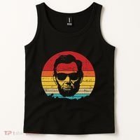 4th of July  Abe Abraham Lincoln Retro Sunset Tank Top thumb 2