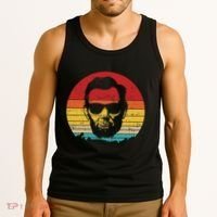 4th of July  Abe Abraham Lincoln Retro Sunset Tank Top thumb 3
