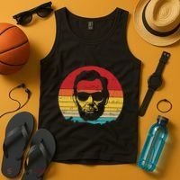 4th of July  Abe Abraham Lincoln Retro Sunset Tank Top thumb 4