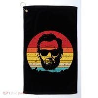 4th of July  Abe Abraham Lincoln Retro Sunset Golf Towel thumb 0