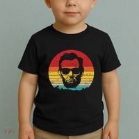 4th of July  Abe Abraham Lincoln Retro Sunset Toddler T-Shirt thumb 2