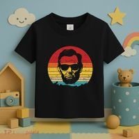 4th of July  Abe Abraham Lincoln Retro Sunset Toddler T-Shirt thumb 3