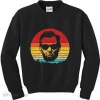 4th of July  Abe Abraham Lincoln Retro Sunset Kids Sweatshirt thumb 0
