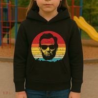 4th of July  Abe Abraham Lincoln Retro Sunset Kids Hoodie thumb 3