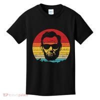 4th of July  Abe Abraham Lincoln Retro Sunset Kids T-Shirt thumb 0