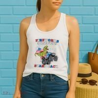4th of July Fireworks Director T Rex Monster Truck Women's Tank Top thumb 2