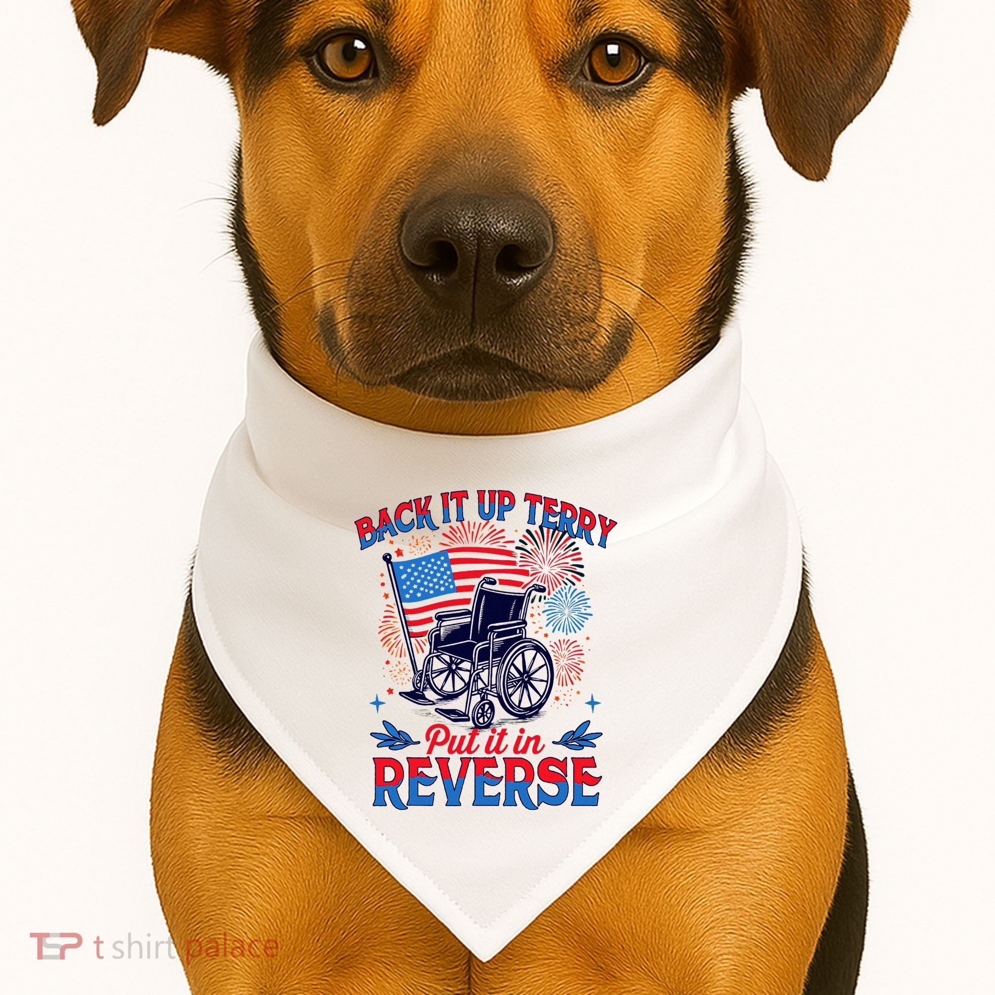 4th Of July Veteran Back Its Up Terry Put Its In Reverse USA-Made Doggie Bandana
