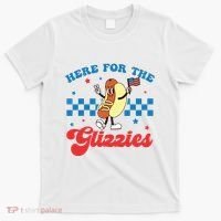 4th Of July Here For The Glizzies Funny Hot Dog Humor T-Shirt thumb 0