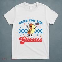 4th Of July Here For The Glizzies Funny Hot Dog Humor T-Shirt thumb 5