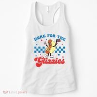 4th Of July Here For The Glizzies Funny Hot Dog Humor Women's Tank Top thumb 0