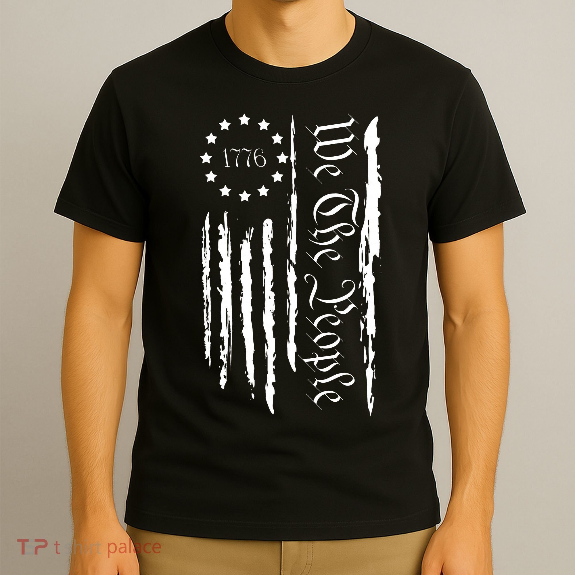 4th of July 1776 Patriotic  USA Flag T-Shirt