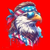 4th Of July Patriotic Funny Eagle July 4th Usa Murica Santa Hat thumb 1