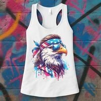 4th Of July Patriotic Funny Eagle July 4th Usa Murica Women's Tank Top thumb 3