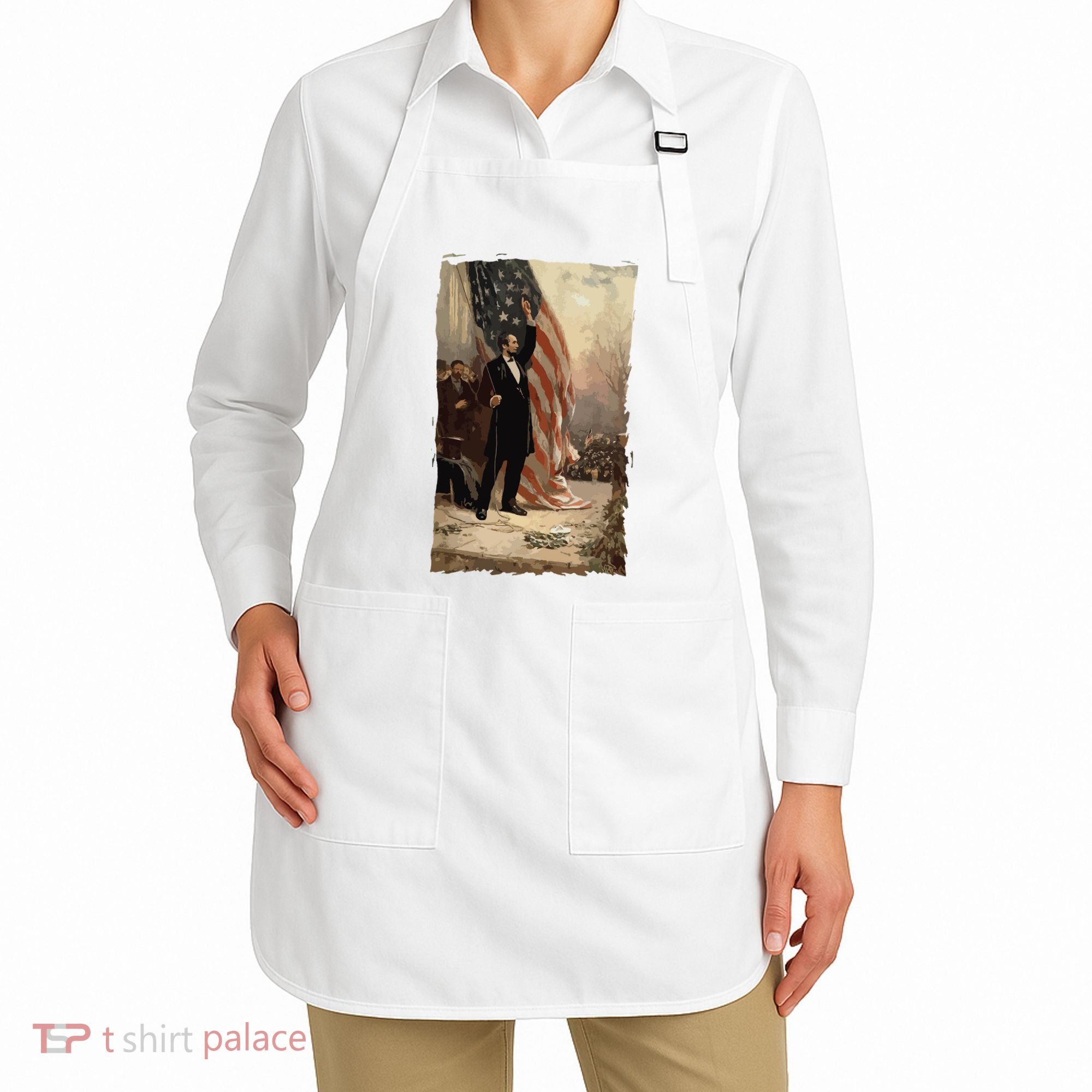 4th Of July Independence Day American Flag Abraham Lincoln Apron
