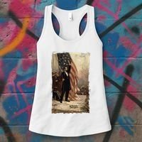 4th Of July Independence Day American Flag Abraham Lincoln Women's Tank Top thumb 3