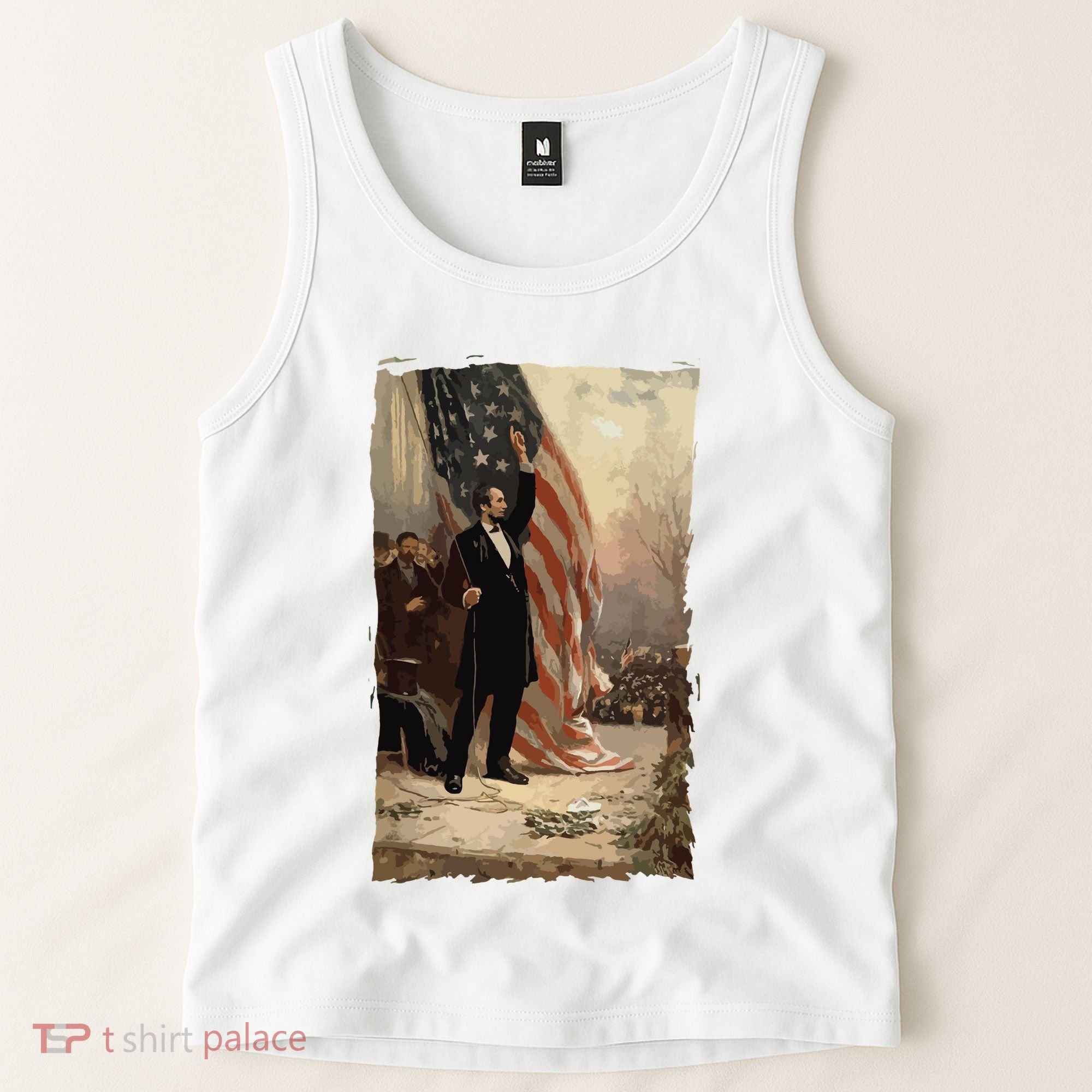 4th Of July Independence Day American Flag Abraham Lincoln Tank Top